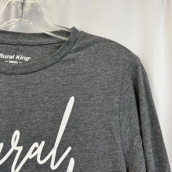 Rural King Womens Rural Roots Long Sleeve Tee Gray/Multi Crew Neck S Soft - Picture 4 of 8